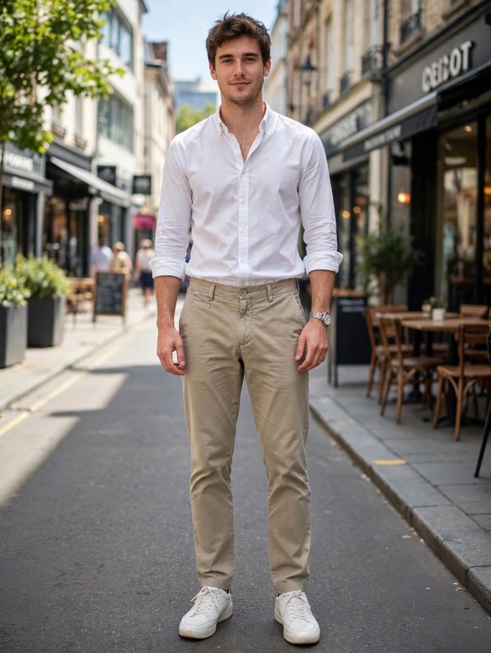 Jack & Jones Men's Khaki Chino Pants Casual Trousers | Size 30